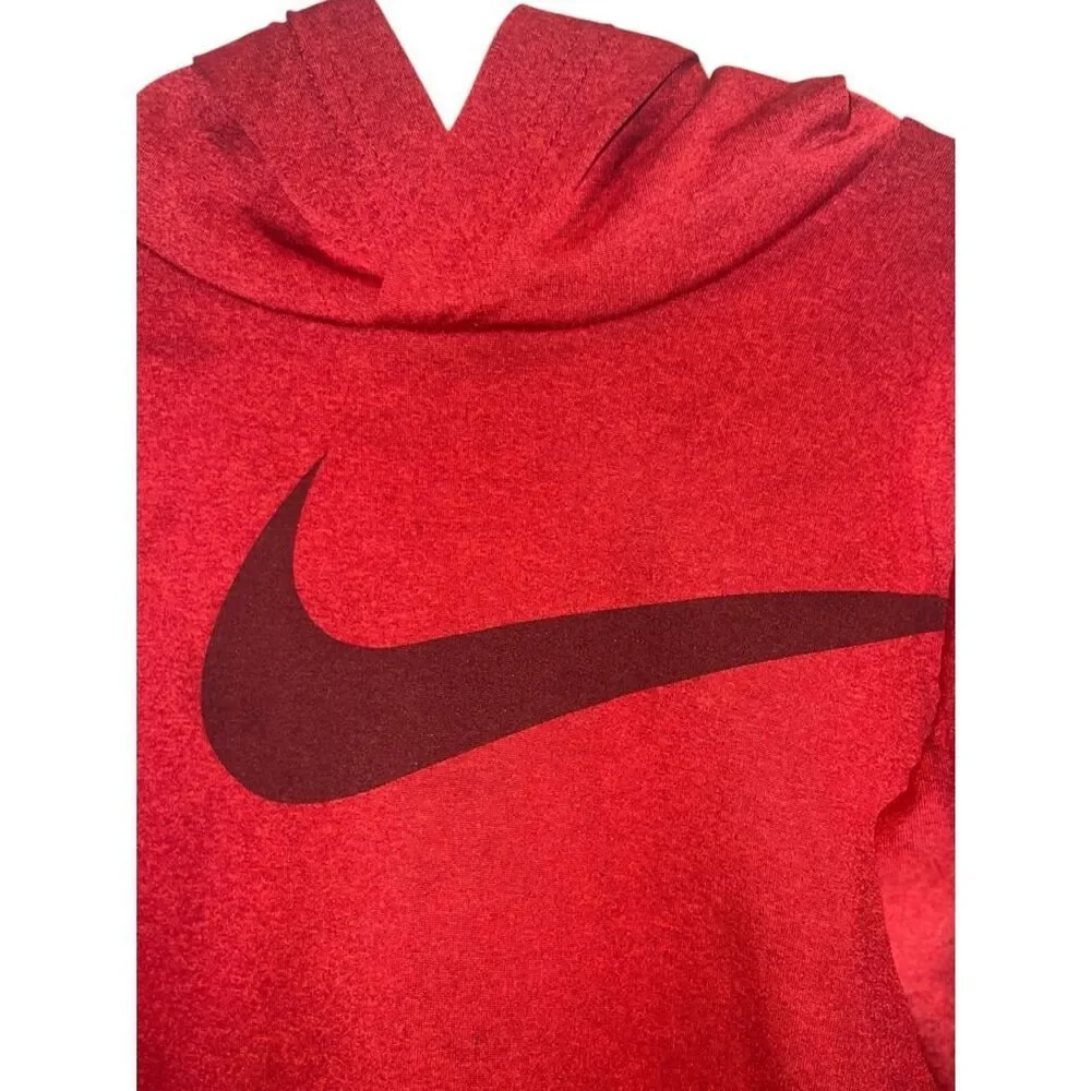 Nike Dri-FIT Red Hoodie Youth Size 5 (4–5Y) Swoosh Logo Athletic